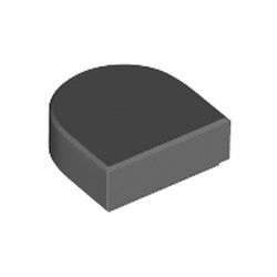 Kachel / Fliese 1x1 halbrund, dunkelgrau
