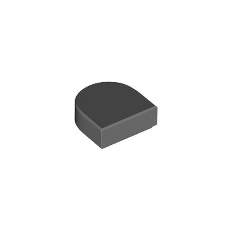 Kachel / Fliese 1x1 halbrund, dunkelgrau