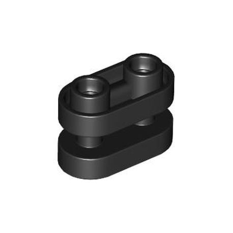 Stein 1x2 mit Stangen, abgerundete Ecken, schwarz