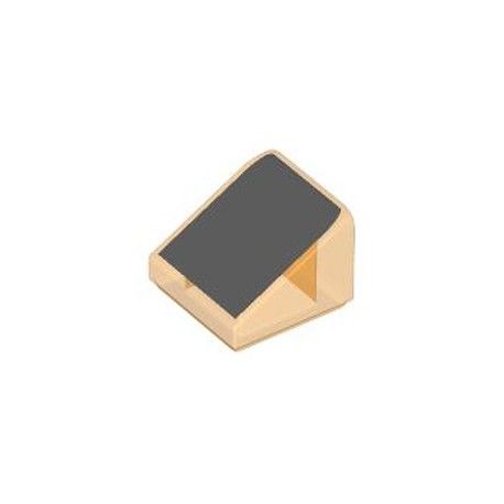 Schrägstein 1x1x2/3 "Rechteck dunkelgrau", transparent orange