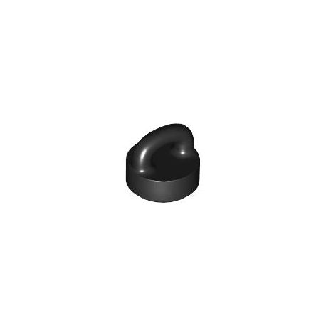 Kachel / Fliese 1x1 rund mit Schlaufe, schwarz