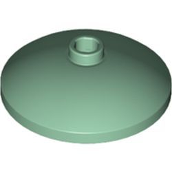 Platte 3x3 rund, zentrale Noppe, sandgrün