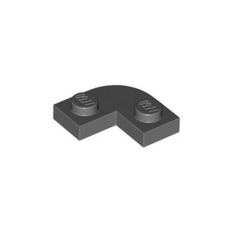 Platte 2x2 Winkel / abgerundete Ecke, dunkelgrau
