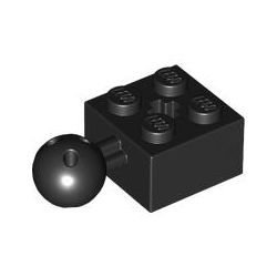 Stein 2x2 mit Kugelkopf, schwarz