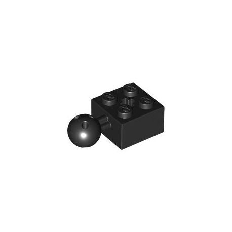 Stein 2x2 mit Kugelkopf, schwarz