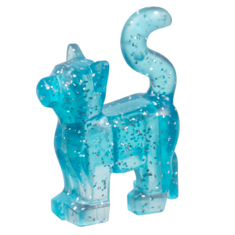 Katze No. 2 "Glitzer", transparent hellblau