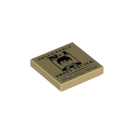 Kachel / Fliese 2x2 "UNDESIRABLE No.1", beige