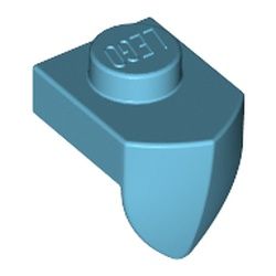 Platte 1x1 mit vertikalem Zahn, azurblau