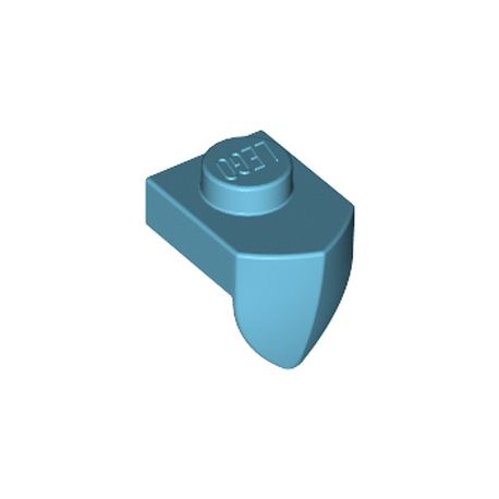 Platte 1x1 mit vertikalem Zahn, azurblau