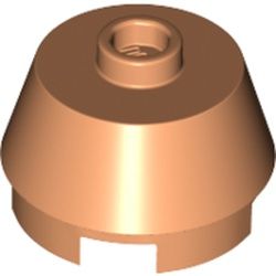 Stein 2x2 rund mit Noppe, nougat