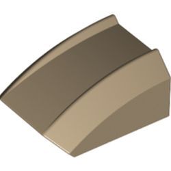 Bogen 2x2 mit Vertiefung, dunkelbeige