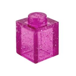 Stein 1x1 "Glitzer", transparent pink
