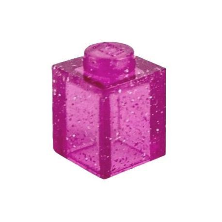 Stein 1x1 "Glitzer", transparent pink