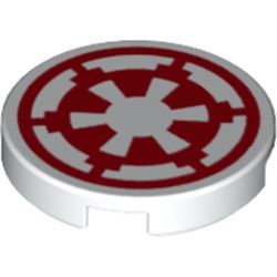 Kachel / Fliese 2x2 rund "Imperial Logo", weiss