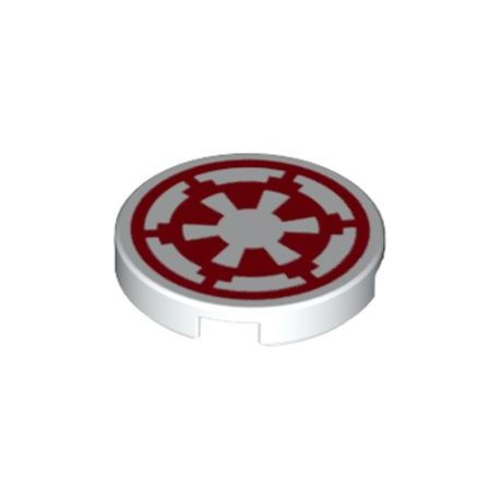 Kachel / Fliese 2x2 rund "Imperial Logo", weiss