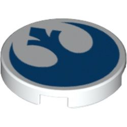 Kachel / Fliese 2x2 rund "Rebel Alliance Logo", weiss