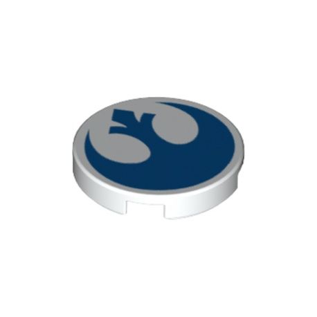 Kachel / Fliese 2x2 rund "Rebel Alliance Logo", weiss