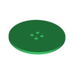 Platte 8x8 rund mit 4 zentralen Noppen, grün