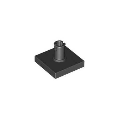 Platte 2x2 mit vertikalem Pin, schwarz