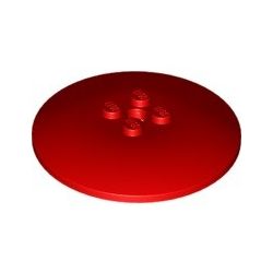 Platte 6x6 rund mit 4 zentralen Noppen, rot