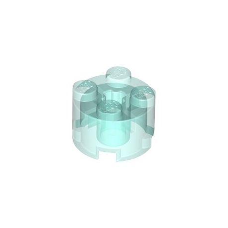 Stein 2x2 rund, transparent hellblau