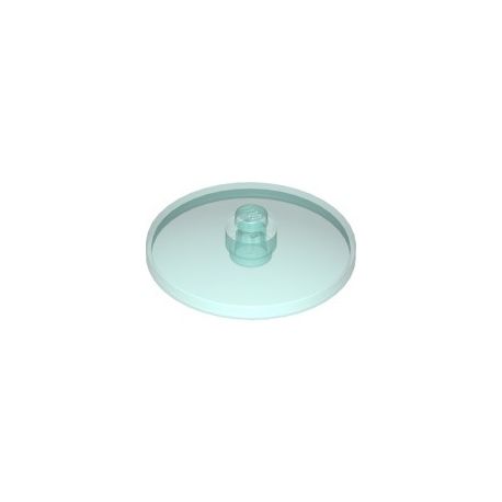 Platte 4x4 rund, zentrale Noppe, transparent hellblau