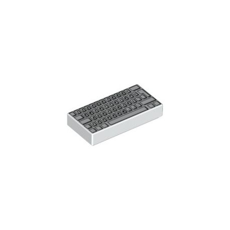 Kachel / Fliese 1x2 "Tastatur", weiss