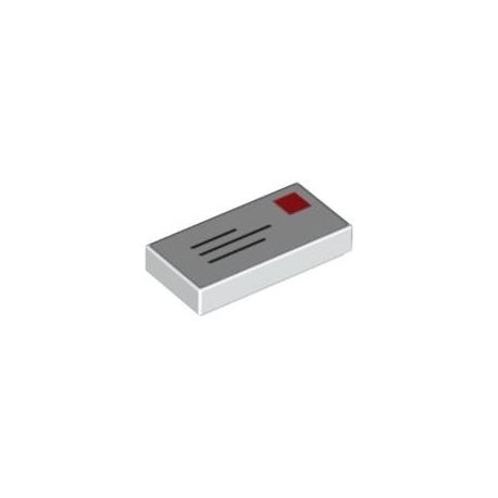 Kachel / Fliese 1x2 "Brief", weiss