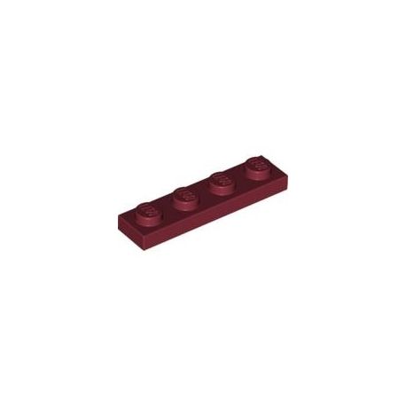 Platte 1x4, dunkelrot