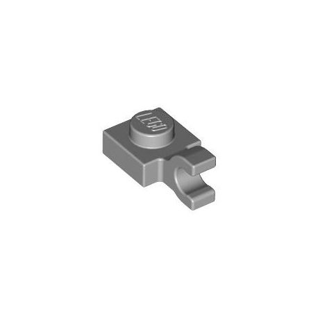 Platte 1x1 mit horizontalem Clip, hellgrau