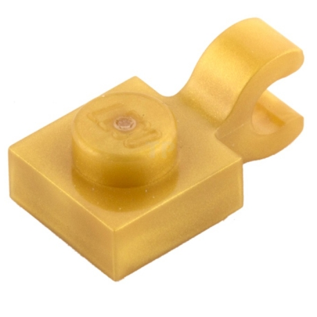 Platte 1x1 mit horizontalem Clip, gold matt