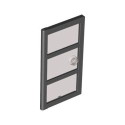 Tür (schwarz gerahmt) 1x4x6 mit Noppe, transparent braun
