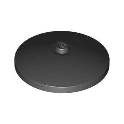 Platte 4x4 rund, zentrale Noppe, schwarz