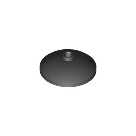 Platte 3x3 rund, zentrale Noppe, schwarz
