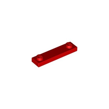 Platte 1x4 mit 2 Noppen aussen, rot