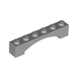 Bogen 1x6, hellgrau