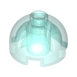Stein 2x2 Kuppel rund, transparent hellblau