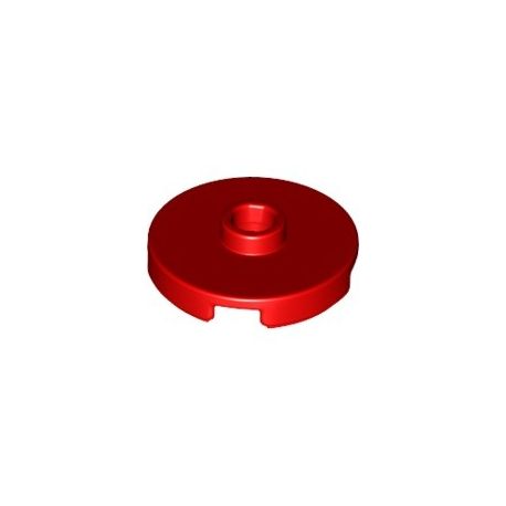Platte 2x2 rund mit zentraler Noppe, rot