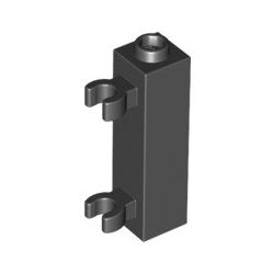Stein 1x1x3 mit 2 vertikalen Clips, schwarz