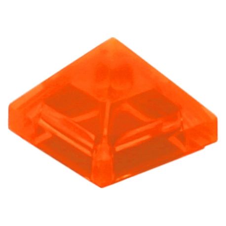 Schrägstein / Pyramide 1x1x2/3, transparent fluoreszierend orange