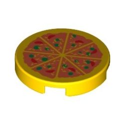 Kachel / Fliese 2x2 rund "Pizza", gelb