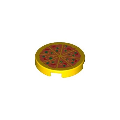 Kachel / Fliese 2x2 rund "Pizza", gelb