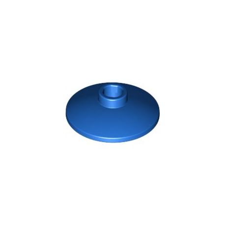 Platte 2x2 rund, zentrale Noppe, blau