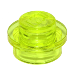 Platte 1x1 rund, transparent fluoreszierend grün