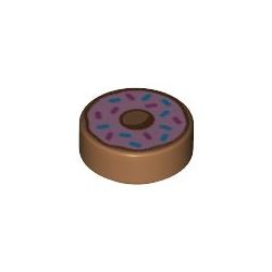 Kachel / Fliese 1x1 rund "Donut", hellbraun