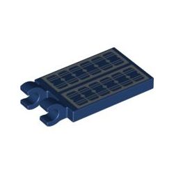 Fliese / Kachel 2x3 mit 2 horizontalen Clips "Solarpanel", dunkelblau