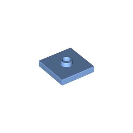 Platte 2x2 mit zentraler Noppe, hellblau