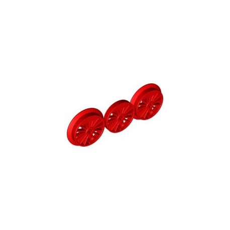 Räder für Lokomotive (dreiteilig), rot
