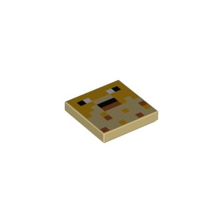 Kachel / Fliese 2x2 "Minecraft Kugelfisch", beige