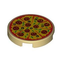 Kachel / Fliese 2x2 rund "Pizza", beige